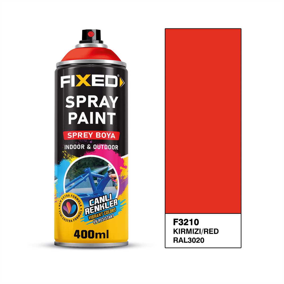 SPREY BOYA AKRİLİK - TRAFİK KIRMIZI (RAL3020) 320 GR 400 ML